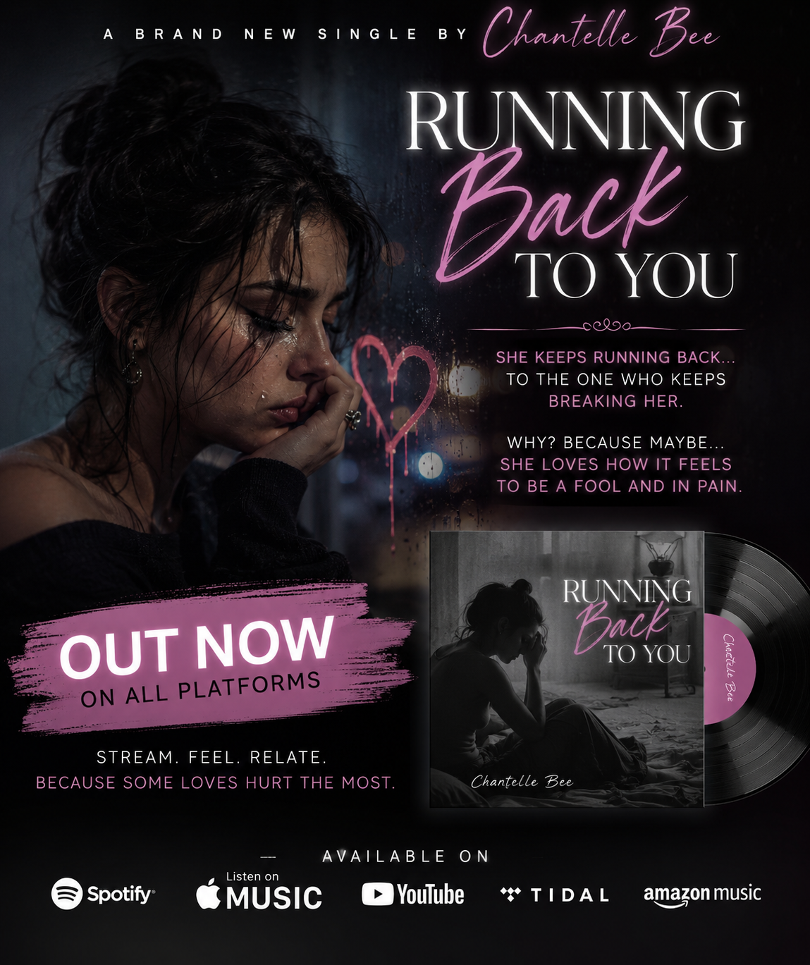 running back to you, Chantelle Bee, new music, emotional song, heartbreak song, toxic relationship, painful love, relationship pain, love and heartbreak, sad love song, emotional music, breakup music, toxic love, unhealthy relationship, woman in love, goi