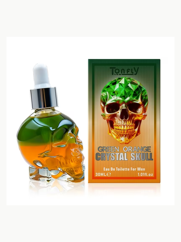 Green Orange Crystal Skull Eau de Toilette for Men – 30ml | Long-Lasting Citrus & Woody Fragrance