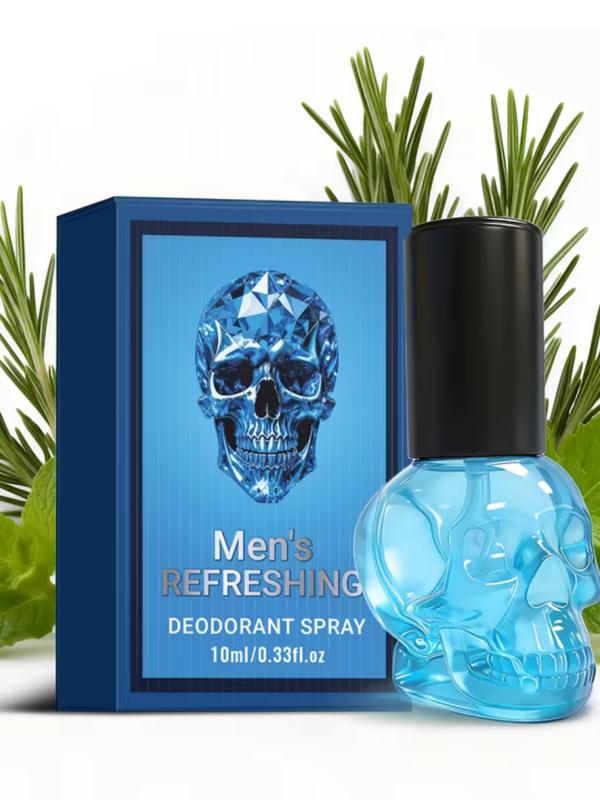 Men's Refreshing Skull Deodorant Spray – 72-Hour Long-Lasting Freshness | Travel Size 10ml