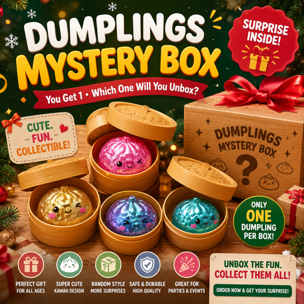 Dumplings Mystery Box – 1 Random Kawaii Collectible Dumpling | Surprise Color | Cute Gift & Blind Box Toy