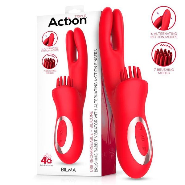 ACTION Bilma Vibe avec stimulateur clitoridien à brossage et fonction alternée
