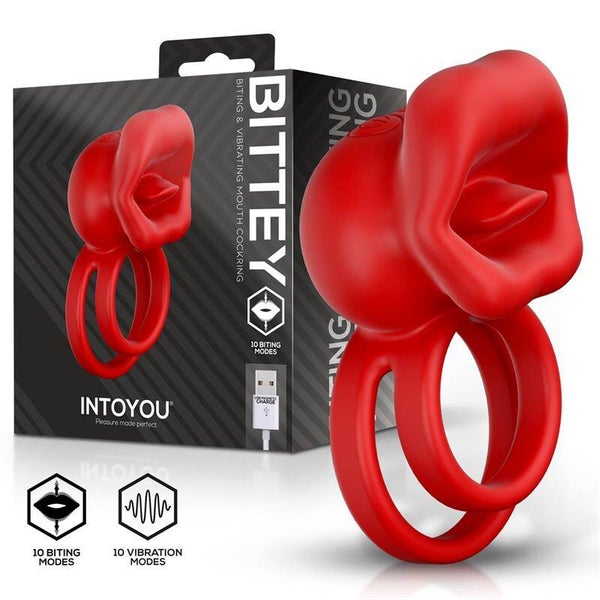 Anneau pénien INTOYOU Bittey avec vibration et morsure