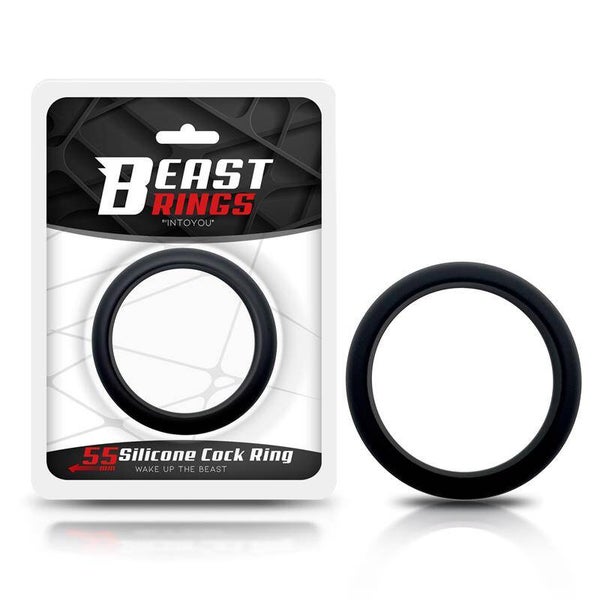 Anneau pénien BEAST RINGS en silicone solide 5,5 cm noir