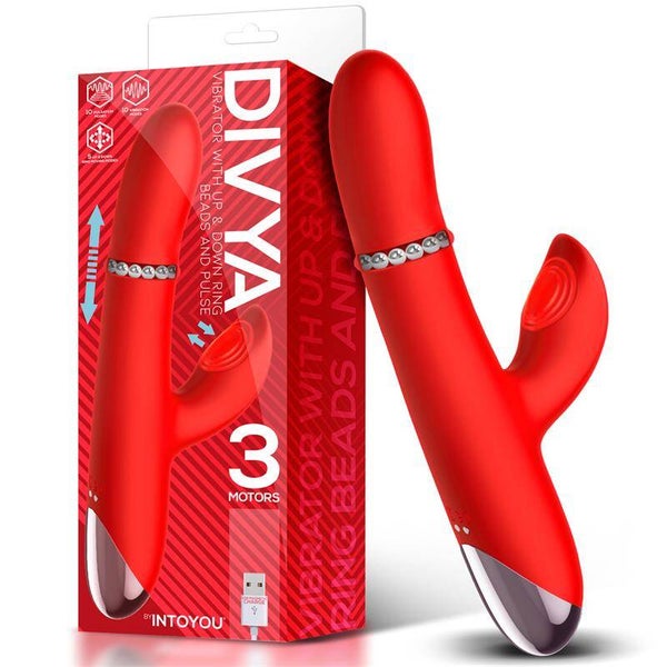 Vibromasseur INTOYOU Divya avec anneaux internes de haut en bas et pulsation magnétique USB