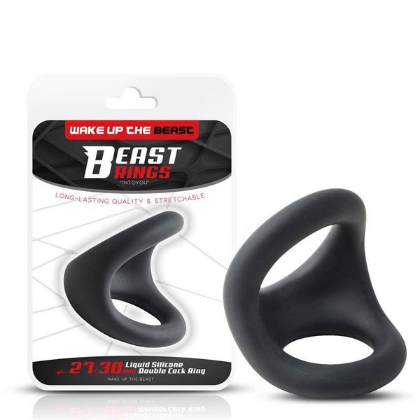 Anneaux péniens doubles BEAST RINGS en silicone liquide 27/30 mm