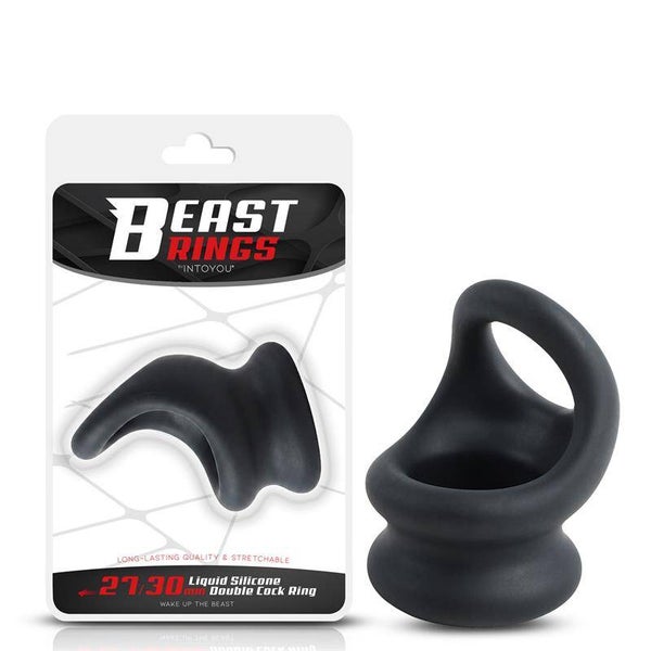 Anneaux péniens doubles BEAST RINGS en silicone liquide 27/30 mm
