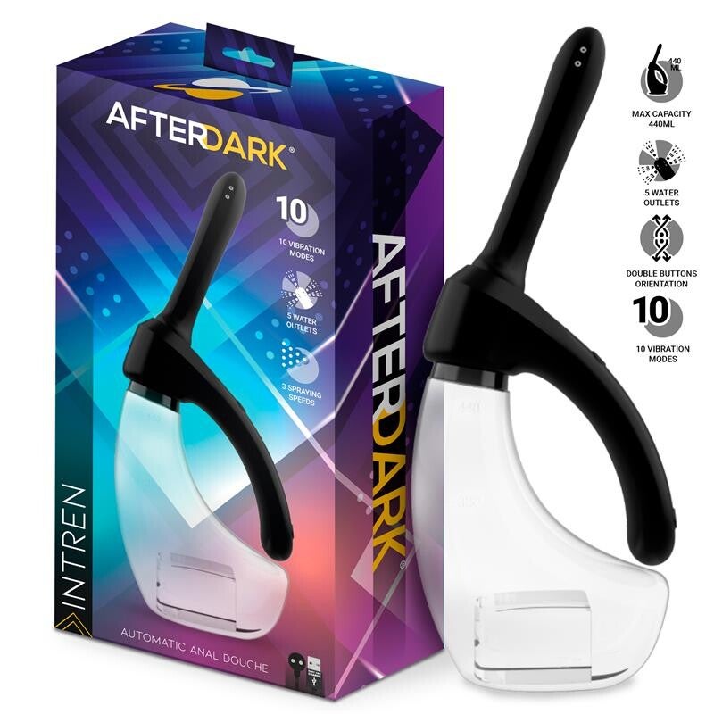 Douche anale automatique AFTERDARK Intren avec vibration et 5 sorties d'eau