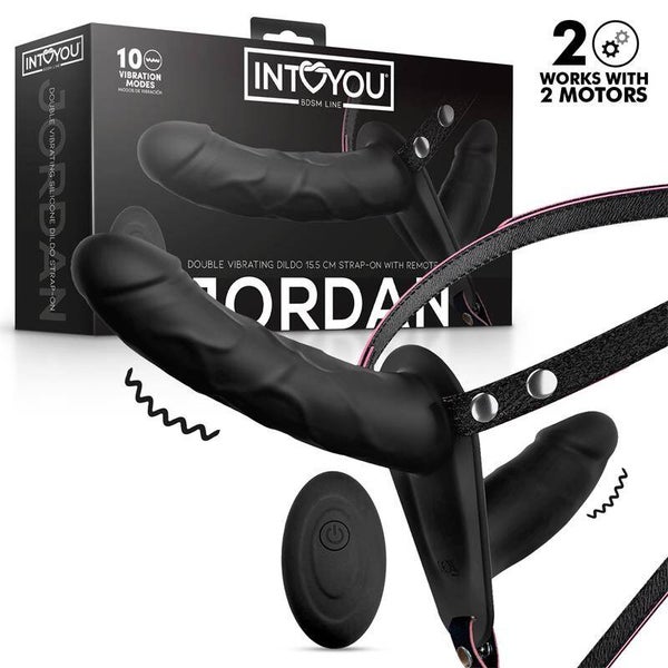 INTOYOU BDSM LINE Jordan Strap-on avec double gode vibrant et télécommande