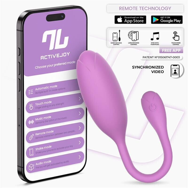 Œuf vibrant Logan de la série INTOYOU APP, avec application, en silicone monobloc violet