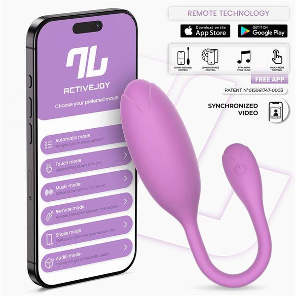 Œuf vibrant Logan de la série INTOYOU APP, avec application, en silicone monobloc violet