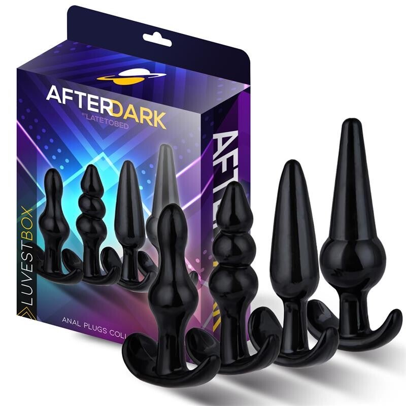 AFTERDARK LUVEST BOX 4 LOT DE 4 PLUGS ANAUX AVEC BASE D'ANCRAGE