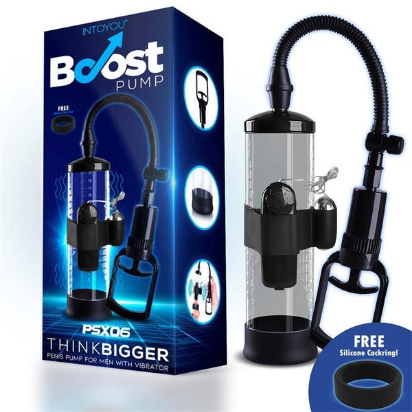 Pompe à pénis manuelle BOOST PUMPS avec accessoire de vibration PSX06