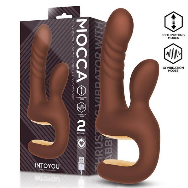 Vibromasseur à poussée INTOYOU Mocca avec poignée ergonomique et port USB