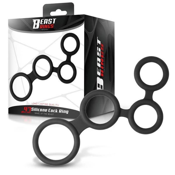 Anneaux péniens multiples BEAST RINGS en silicone 47 mm