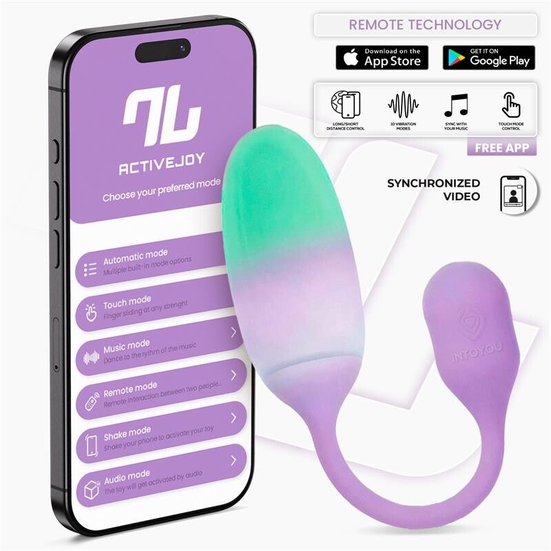APPLICATION INTOYOU SERIES NexEgg Œuf vibrant double couche en silicone Lilas/Pistache