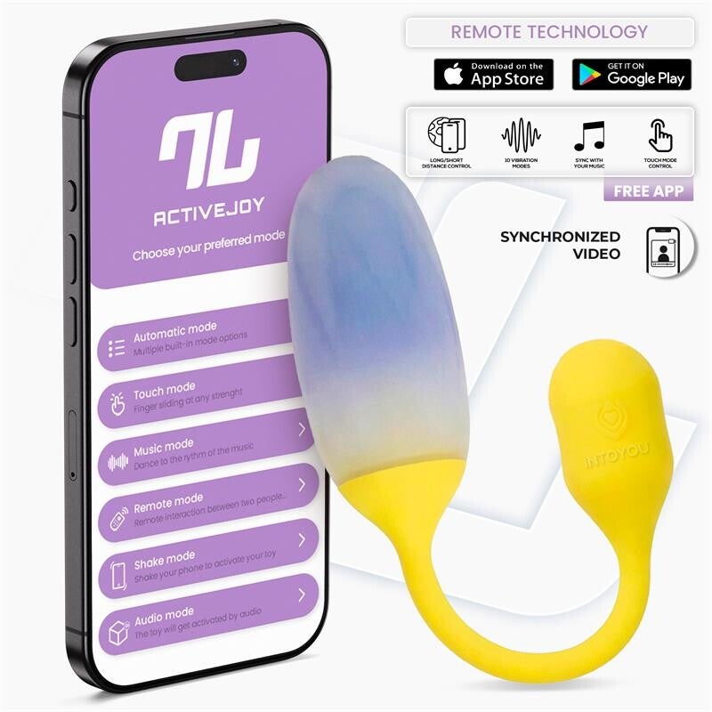 Série d'applications INTOYOU NexEgg Œuf vibrant double couche en silicone Jaune/Violet