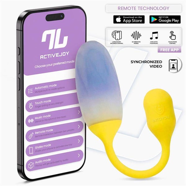 Série d'applications INTOYOU NexEgg Œuf vibrant double couche en silicone Jaune/Violet