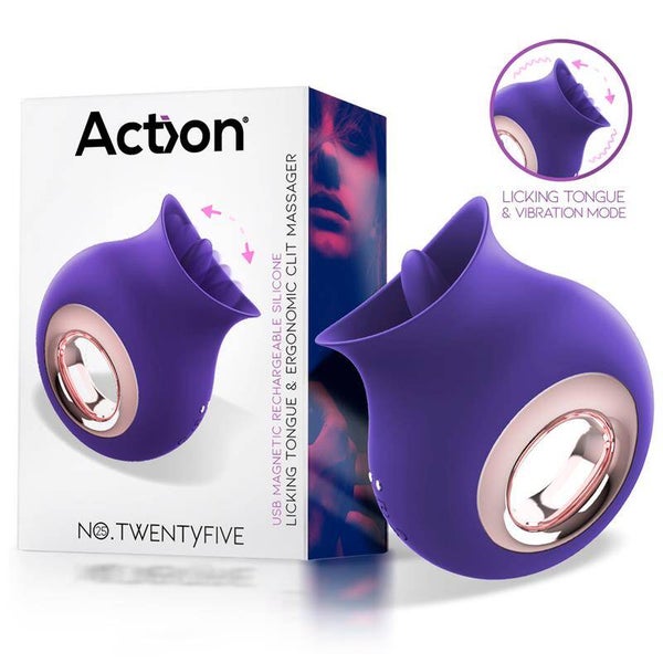 ACTION n° 25 - Masseur de clitoris vibrant et à langue léchante