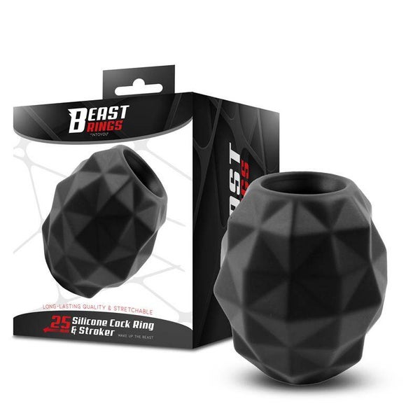 Anneau pénien et masturbateur BEAST RINGS en silicone liquide 25 mm
