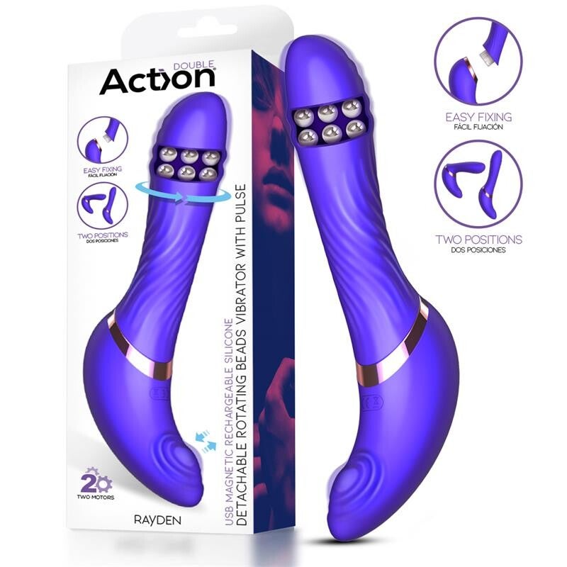 Vibrateur à billes rotatives détachables ACTION Rayden avec pulsation et deux positions