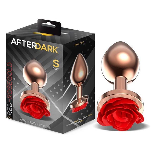 AFTERDARK PLUG ANAL OR ROSE AVEC BASE ROSE ROUGE, TAILLE S