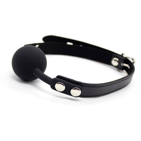 BÂILLON-BOULE EN SILICONE LATETOBED BDSM LINE 4 CM RÉGLABLE NOIR
