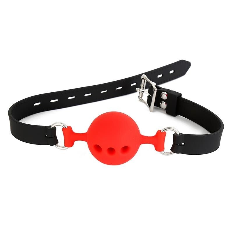 BÂILLON-BOULE RESPIRANT EN SILICONE LATETOBED BDSM LINE S - 4 CM