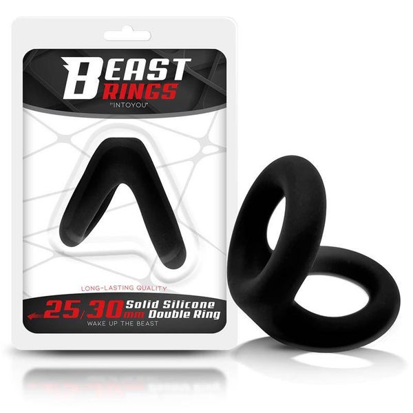 Anneaux péniens doubles en silicone solide BEAST RINGS 2,5 / 3 cm