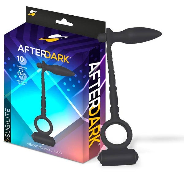 AFTERDARK Plug anal vibrant en Sugilite avec anneau pénien vibrant