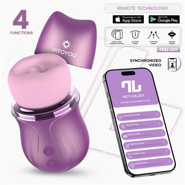 Stimulateur Suvi de la série INTOYOU avec léchage, morsure, succion et vibration, USB-C et application
