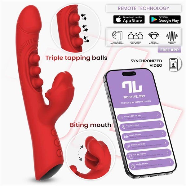 Vibromasseur Trixy de la série INTOYOU avec fonction de tapotement, de morsure et application