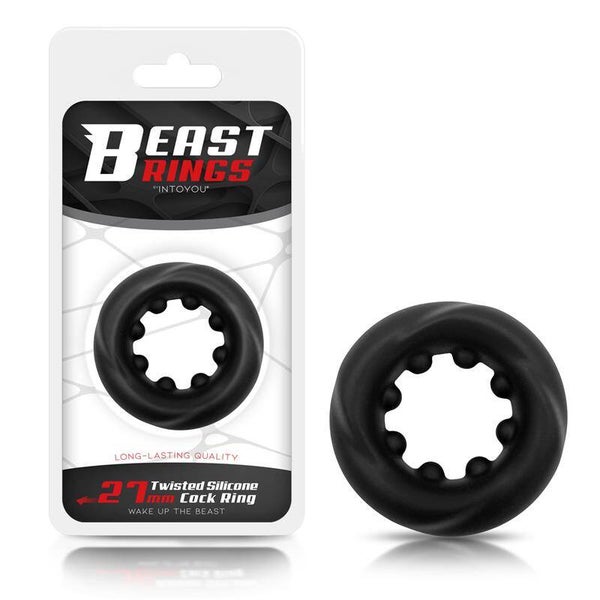 Anneau pénien torsadé en silicone liquide BEAST RINGS 2,7 cm