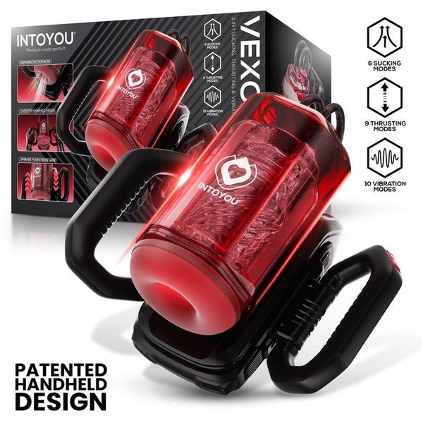 Masturbateur masculin 3 en 1 INTOYOU Vexor : succion, pénétration et vibration, USB-C