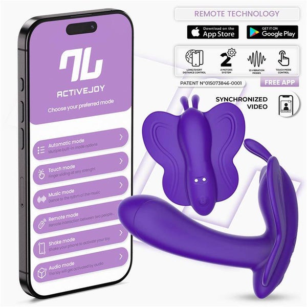 Vibromasseur papillon ailé INTOYOU APP SERIES avec application Violet foncé