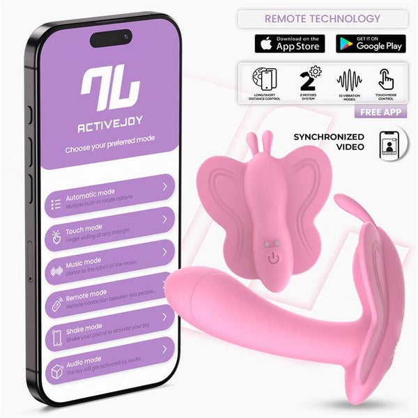 Vibromasseur papillon ailé avec application INTOYOU SERIES Rose