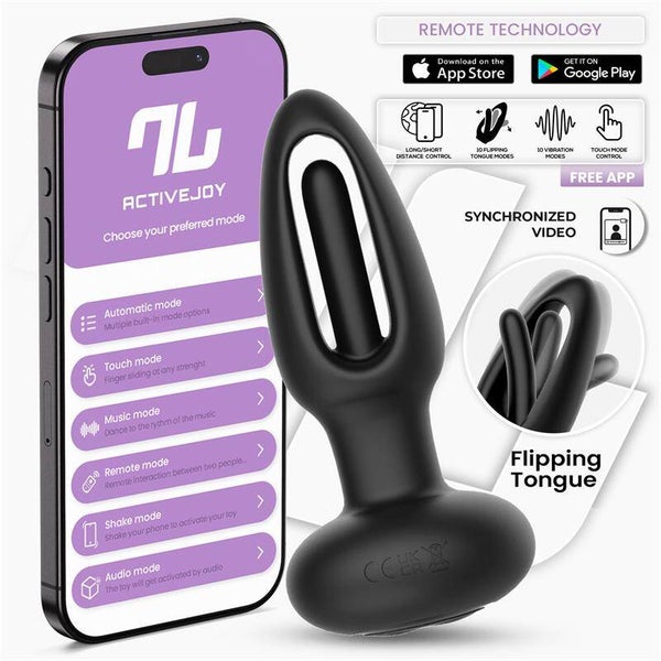 Série d'applications INTOYOU : Plug anal Zack avec languette pivotante et vibration via application.