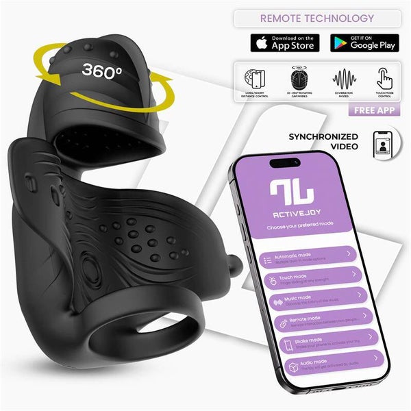 INTOYOU APP SERIES Zonte Masturbateur vibrant à capuchon rotatif avec application