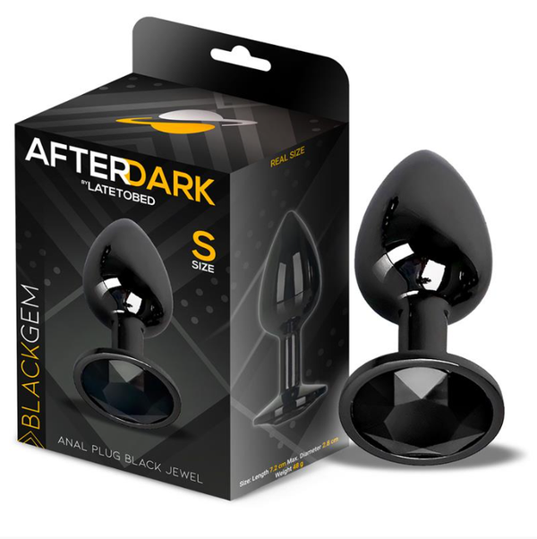 AFTERDARK BLACKGEM PLUG ANAL EN MÉTAL AVEC BIJOU TAILLE S NOIR