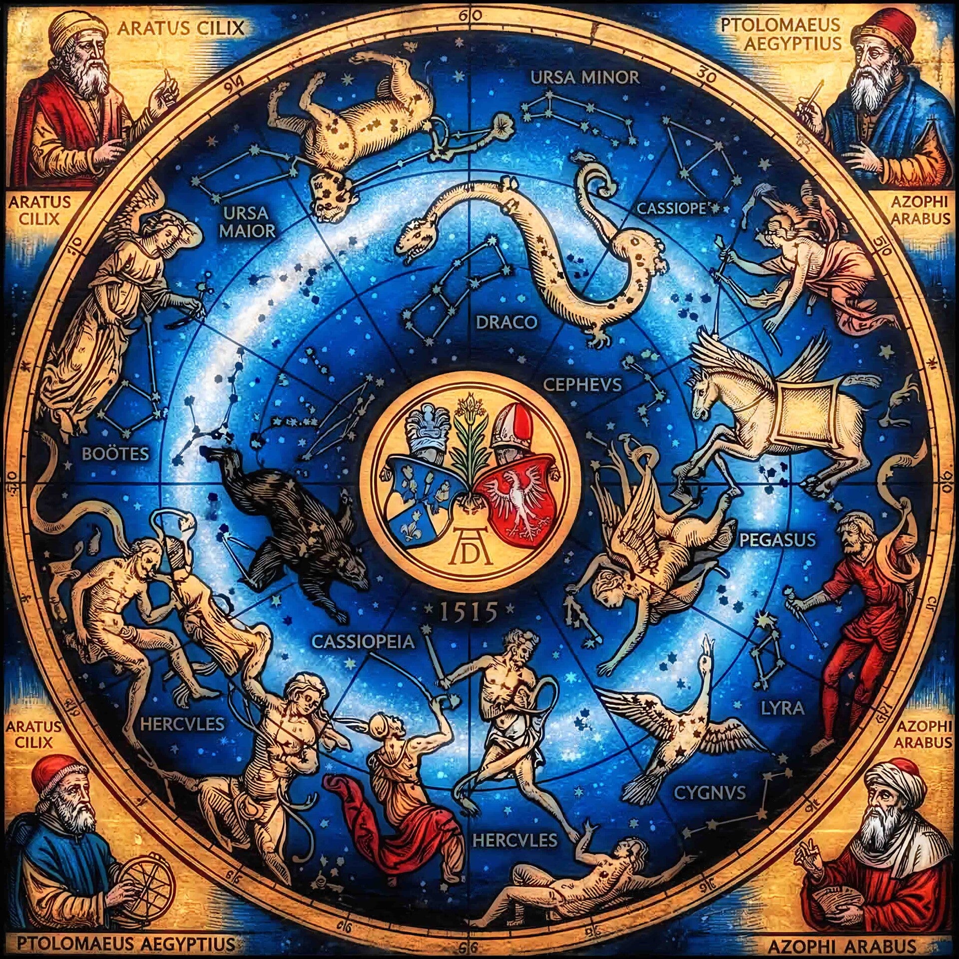 DIE NÖRDLICHE HIMMELSKUGEL - FREI NACH ALBRECHT DÜRER 1515