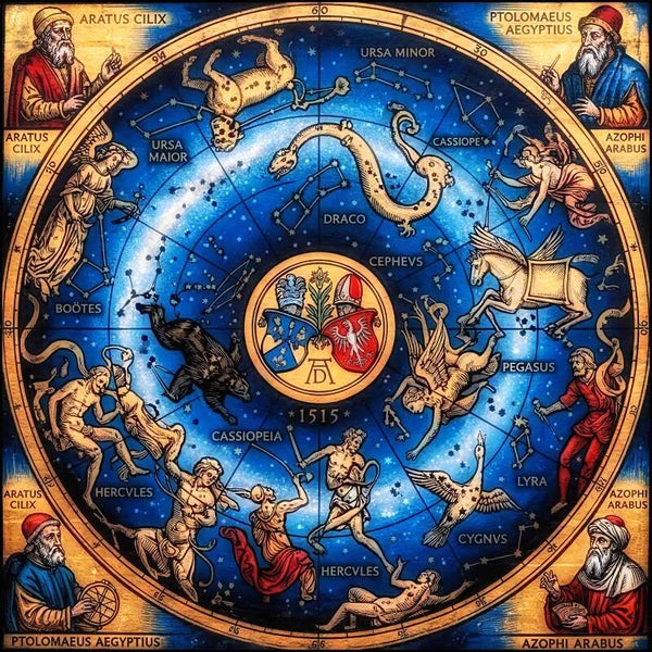DIE NÖRDLICHE HIMMELSKUGEL - FREI NACH ALBRECHT DÜRER 1515