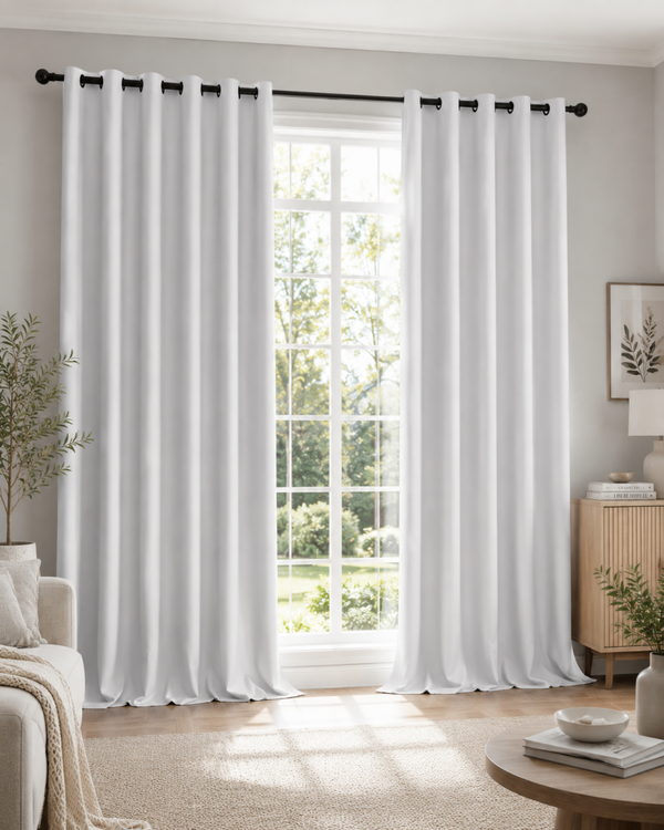 XAIVORA Soft-Touch Blackout Curtains – Light Gray 52”W X 96”L set of 2 panels