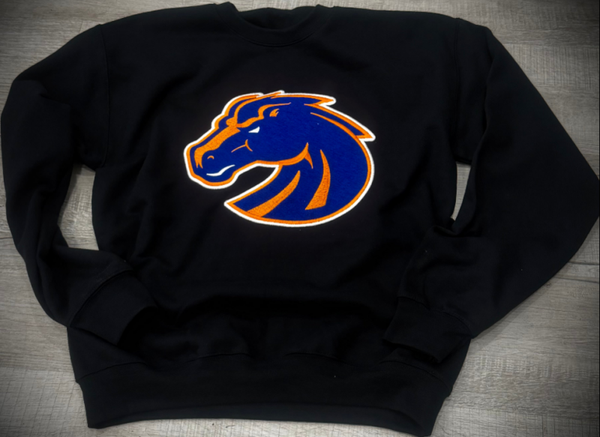Mustangs Embroidered Mascot Crewneck