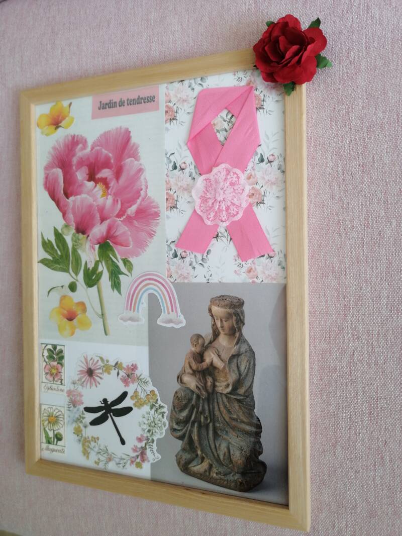 Béatrice Hen, Atelier créatif  LE HAVRE, cadre mixed media, tableau mixed media, cadre décoratif, tableau poétique,  décoration vintage, Art thérapie , mixed media