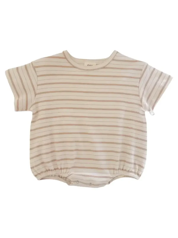Boys Tan Striped Onesie