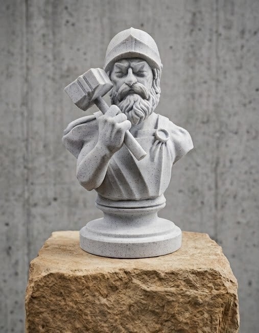 Buste d’Héphaïstos – Dieu Grec Forgeron – Statue déco imprimée en 3D