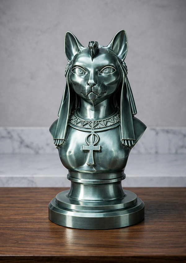 Buste Bastet – Déesse Égyptienne – Statue Décorative 15 cm