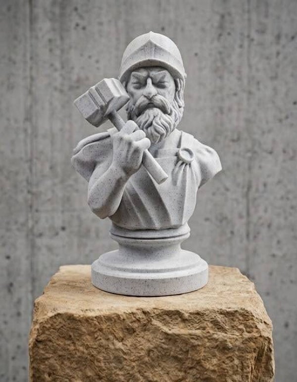 Buste d’Héphaïstos – Dieu Grec Forgeron – Statue déco imprimée en 3D