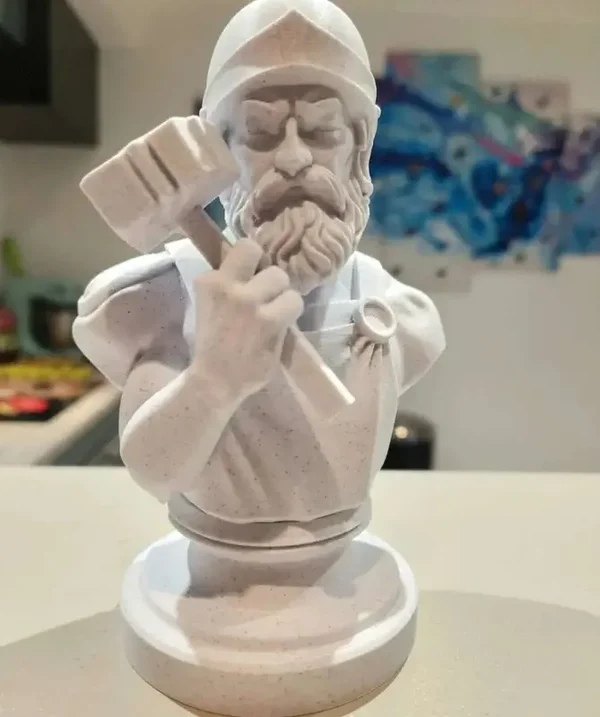 Buste d’Héphaïstos – Dieu Grec Forgeron – Statue déco imprimée en 3D
