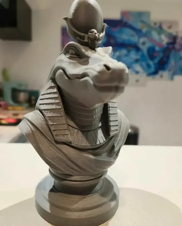 Buste Sobek – Dieu égyptien crocodile – Statue décorative imprimée en 3D