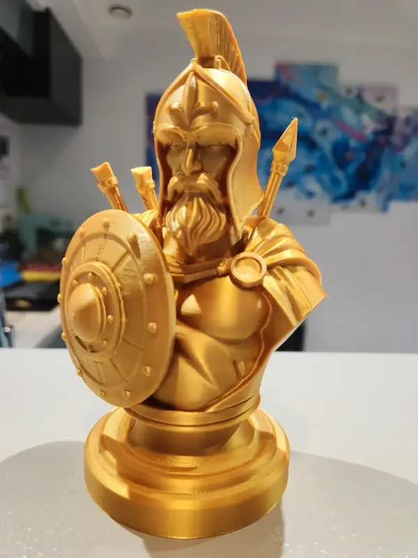 Buste d’Arès Doré – Sculpture Mythologie Grecque Décorative 15cm